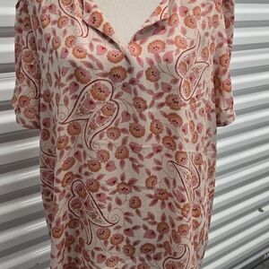 DR2 Floral Blouse in Pink and Orange